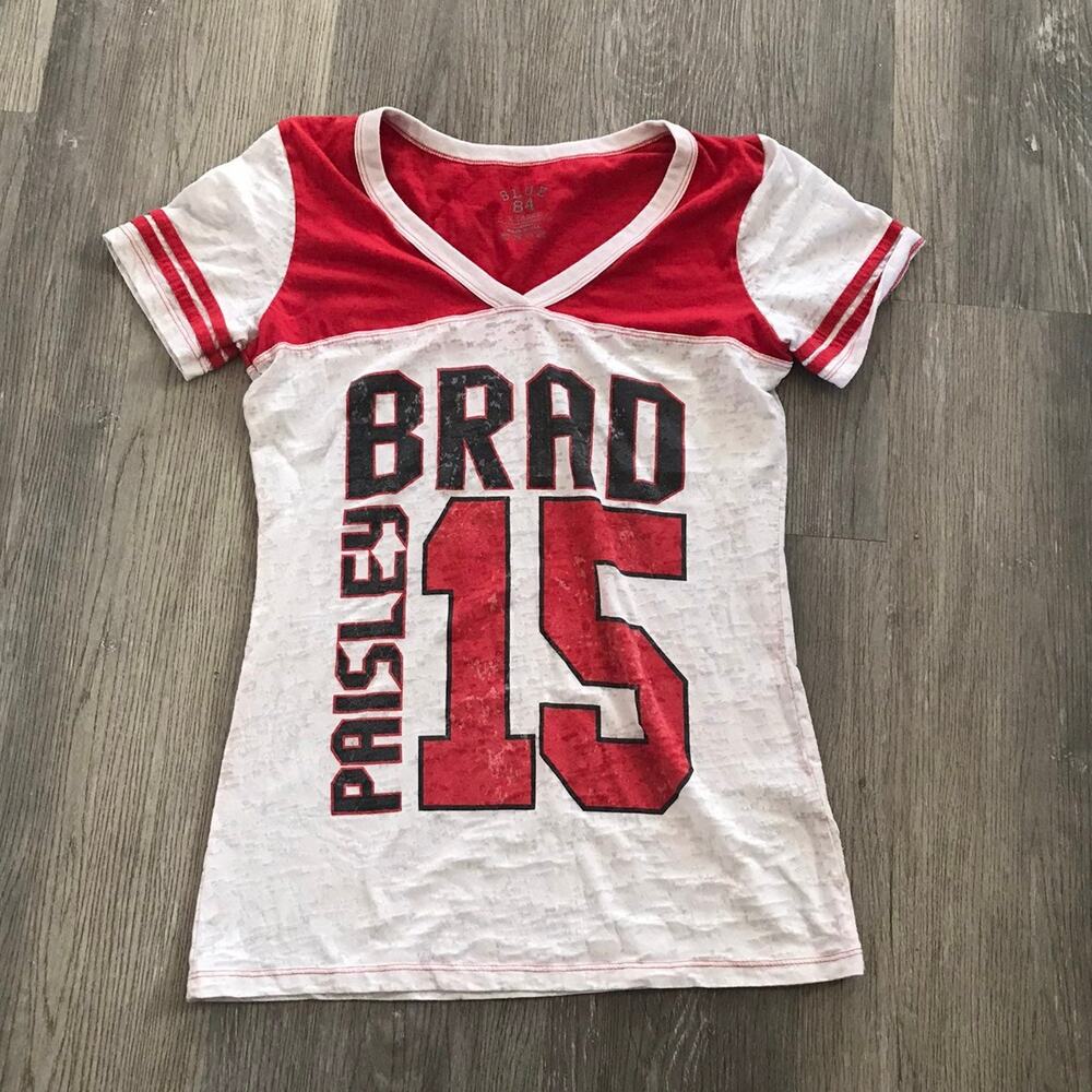 Brad Paisley 15 Red and White Women's Short sleeve Tee XL